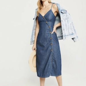 Abercrombie and Fitch Slip Wrap Chambray Dress